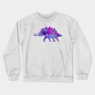 Purple Stegosaurus Watercolor Painting Crewneck Sweatshirt